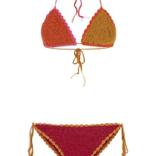 Бикини в технике кроше с треугольными чашками