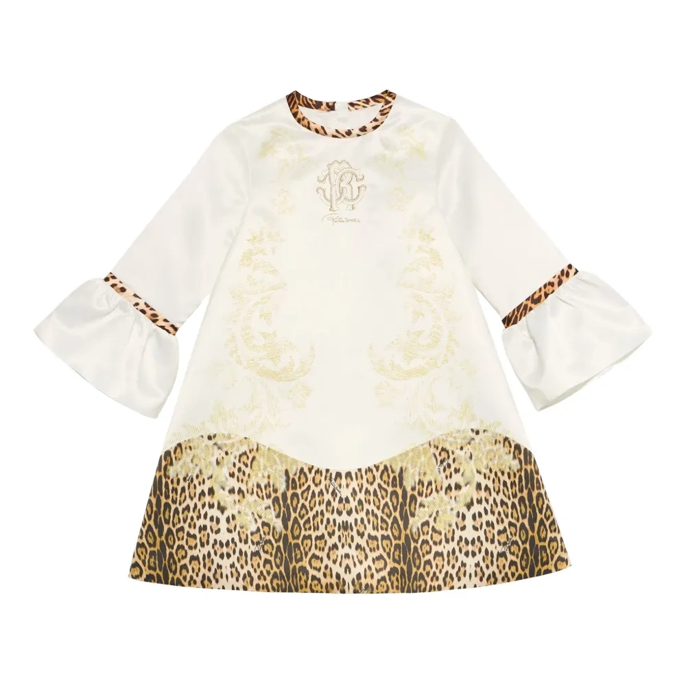 Платье с оборками и леопардовым принтом