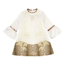 Платье с оборками и леопардовым принтом