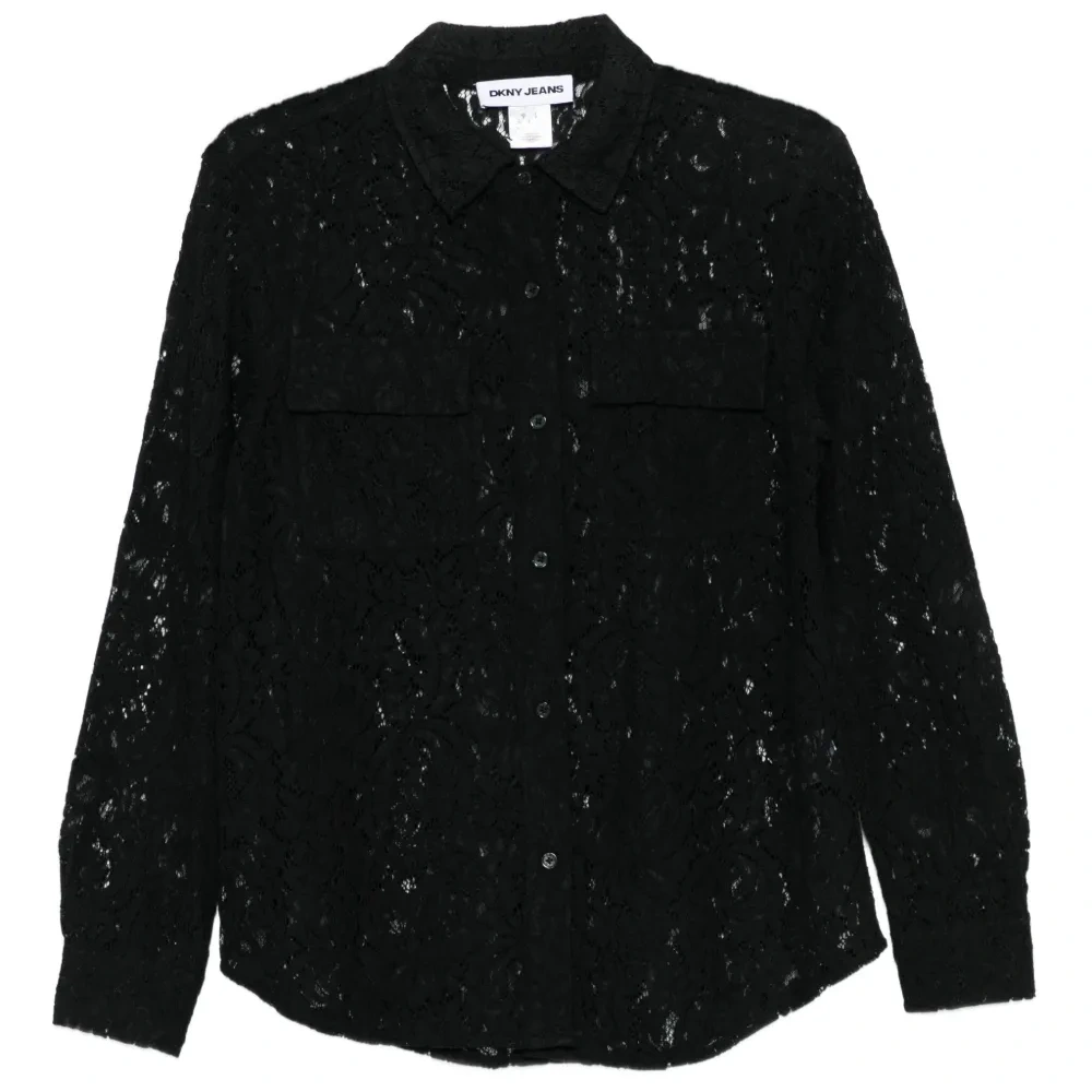 Кружевная рубашка с длинными рукавами