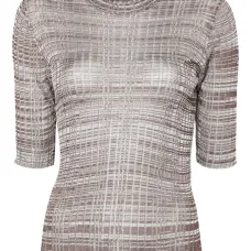 Плиссированная футболка в полоску