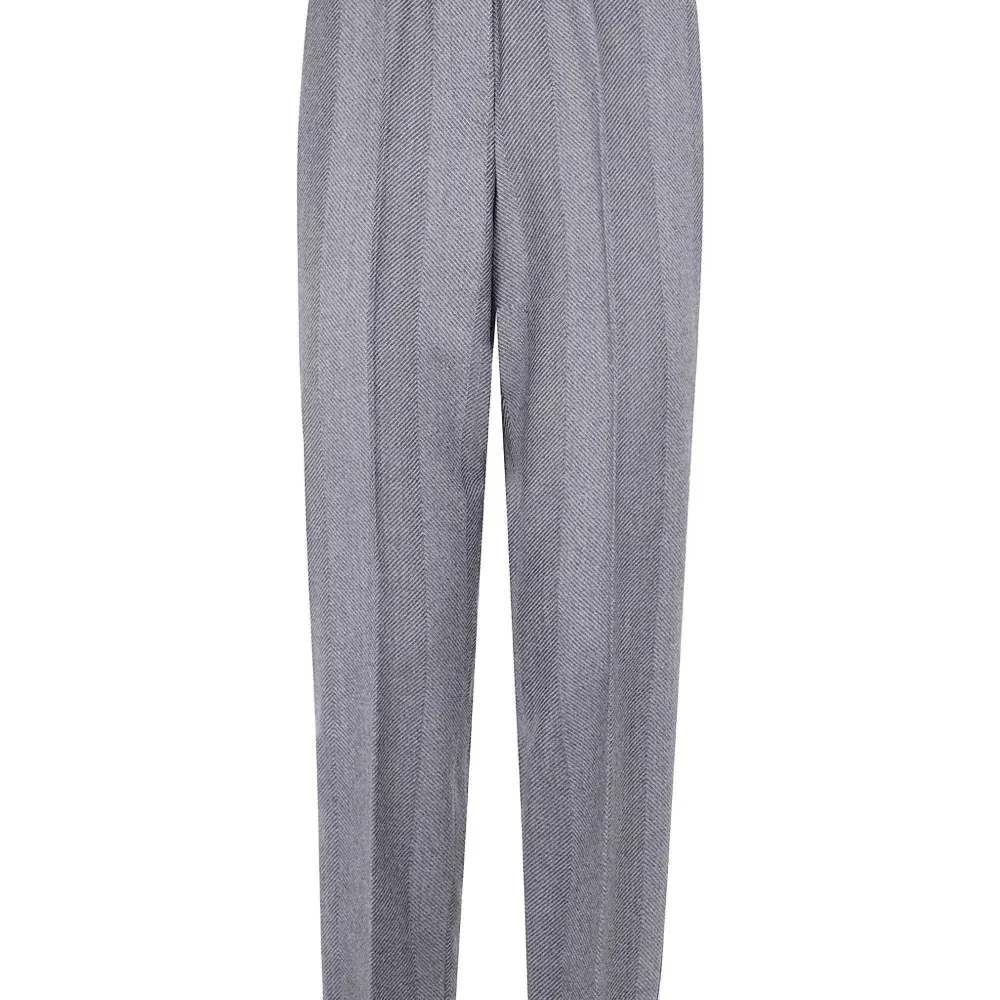 брюки с узором в елочку и эластичным поясом