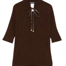 Топ в рубчик с завязками