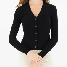 Кардиган в рубчик с V-образным вырезом Кардиган в рубчик с V-образным вырезом