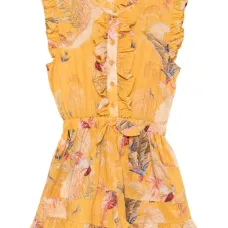 Комбинезон с оборками и цветочным принтом