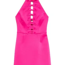 Платье с вырезом халтер и бантом