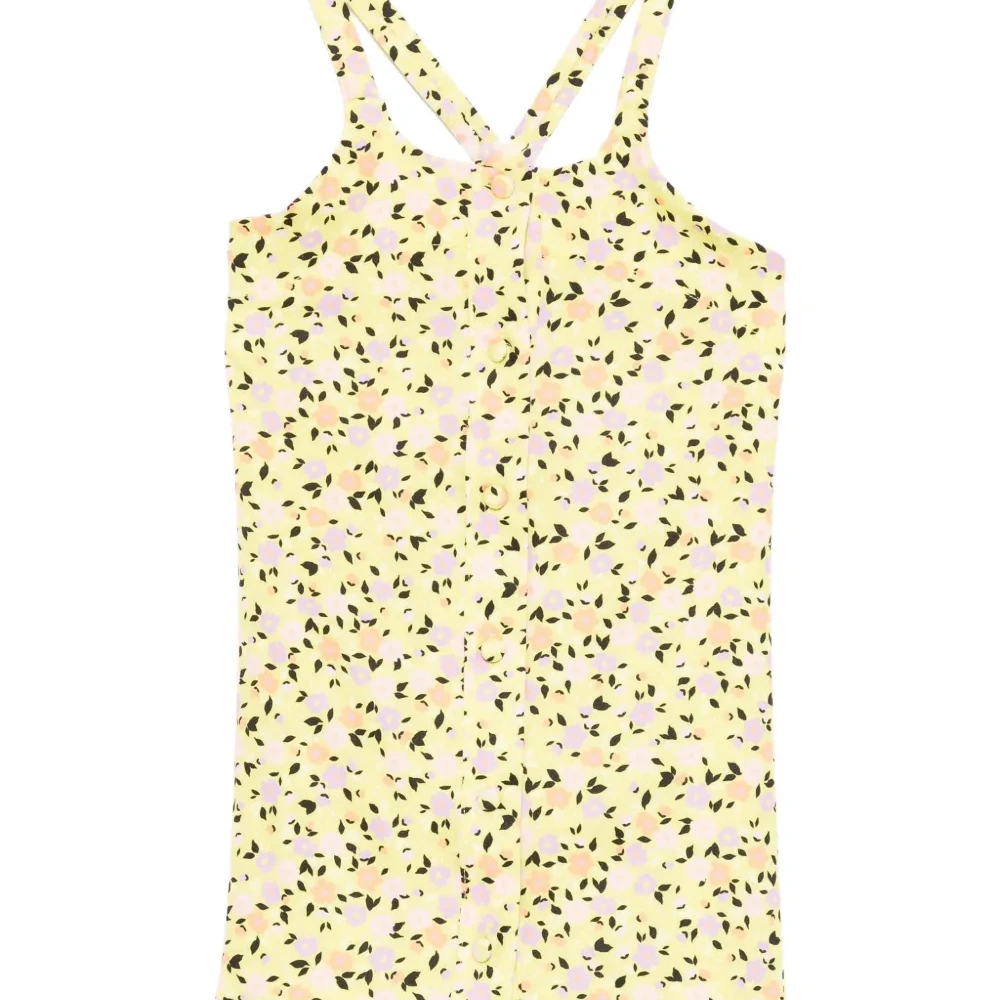 Платье с перекрестными бретелями и цветочным принтом