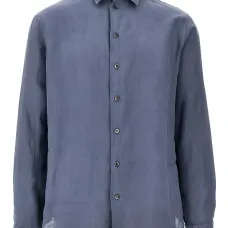 Льняная рубашка с длинными рукавами