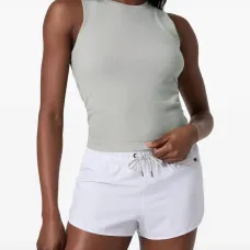 Майка Pose в рубчик с отделкой кантом