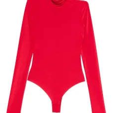 Боди с длинными рукавами и воротником-гольф