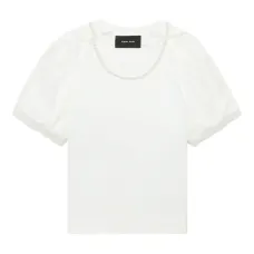 Топ с объемными рукавами и искусственным жемчугом