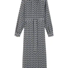 Шелковое платье-рубашка с принтом