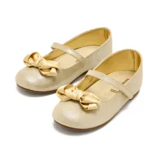 Балетки с блестками и бантом