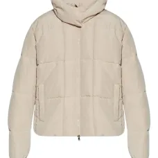 Стеганый пуховик с капюшоном