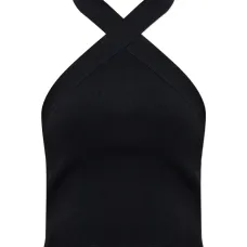 топ в рубчик с перекрестными бретелями