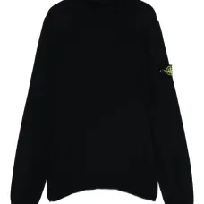 Джемпер с высоким воротником и нашивкой-логотипом