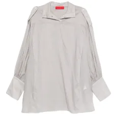 Рубашка с отделкой из разных материалов