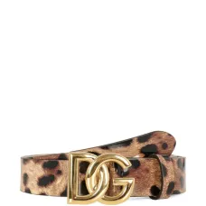 Ремень с леопардовым принтом и логотипом DG