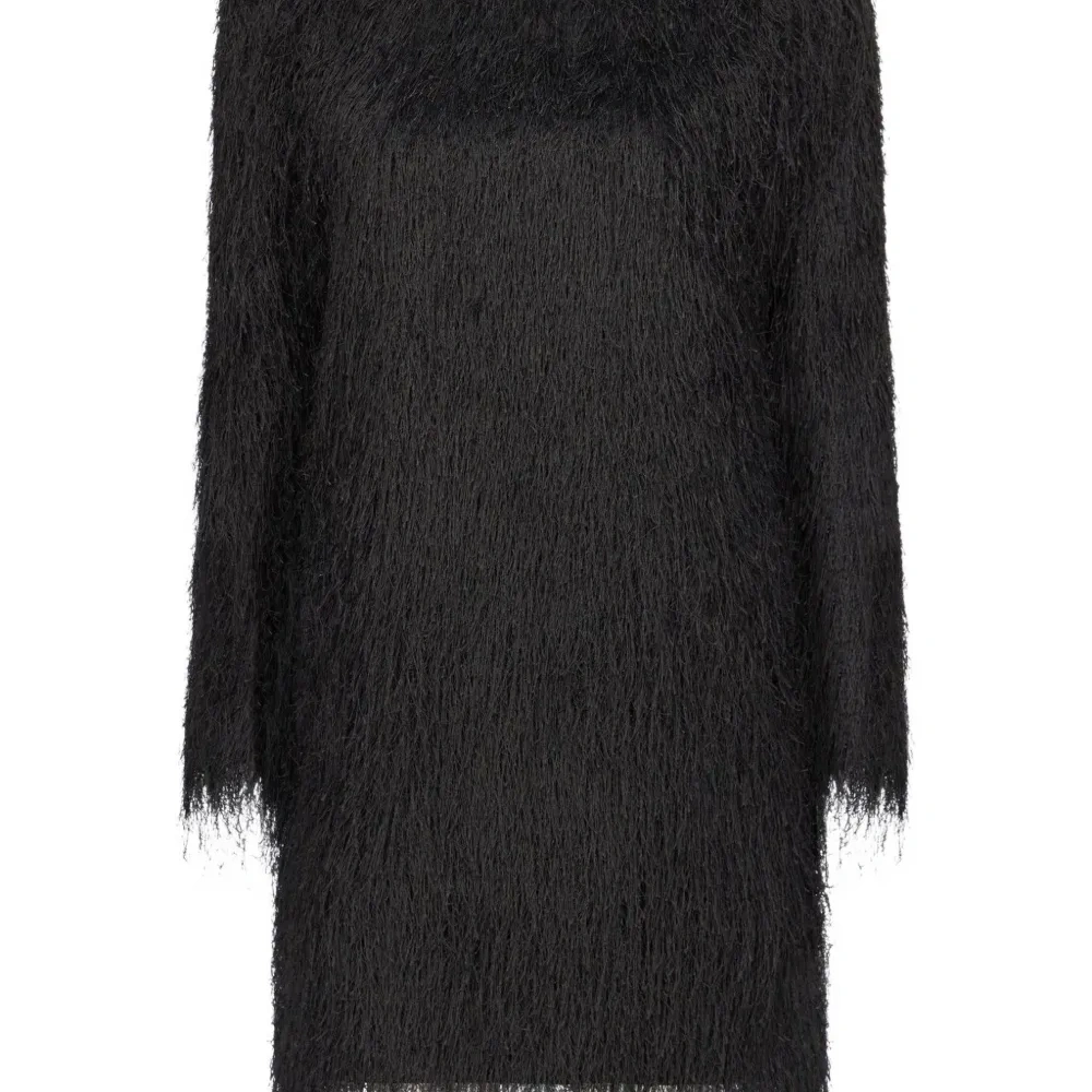 Платье мини Tina с длинными рукавами и бахромой