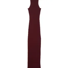 Платье миди в рубчик с высоким воротником Платье миди в рубчик с высоким воротником