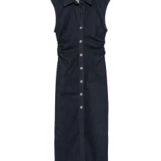 Джинсовое платье без рукавов