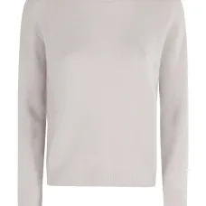 Свитер с круглым вырезом из смеси кашемира и шелка