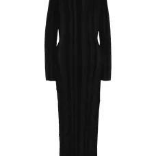 Платье миди в рубчик