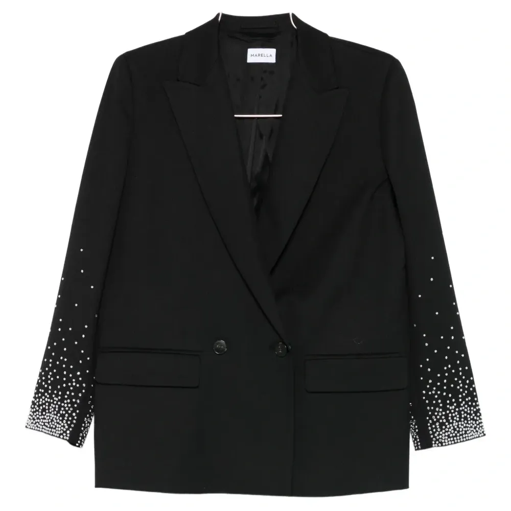 Двубортный пиджак с украшенными рукавами