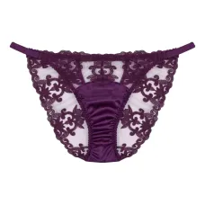 Атласные трусы-брифы Cecilia с кружевом
