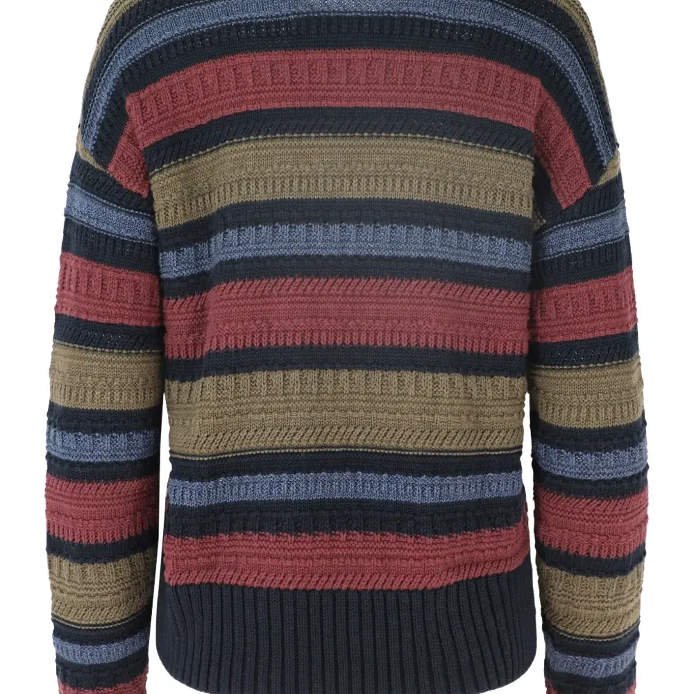 Полосатый свитер с круглым вырезом