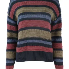 Полосатый свитер с круглым вырезом Полосатый свитер с круглым вырезом