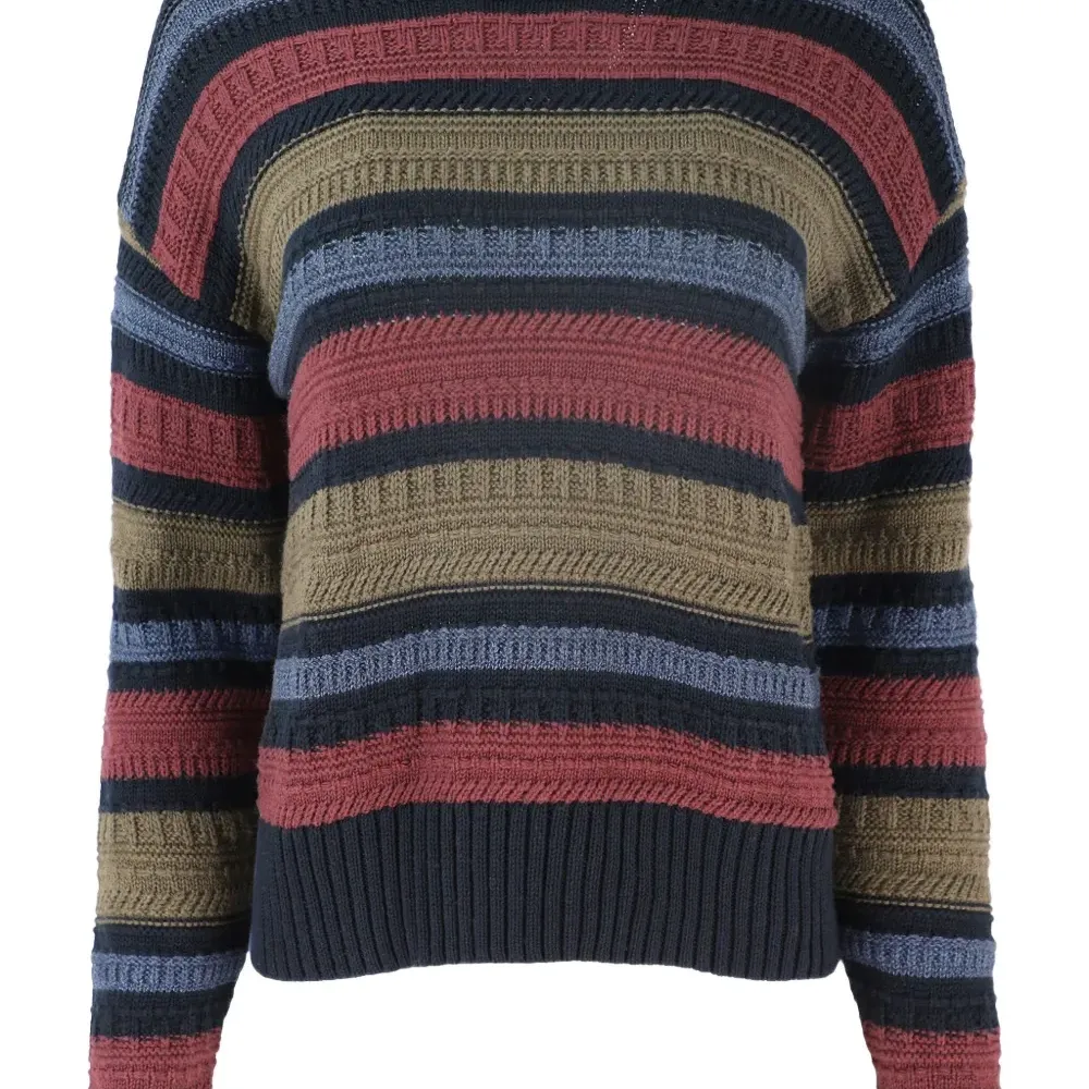 Полосатый свитер с круглым вырезом