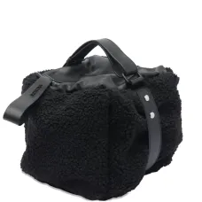 Сумка-тоут с отделкой из кожи и вставками из плюша