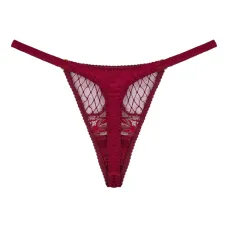 Шелковые трусы-стринги с кружевом