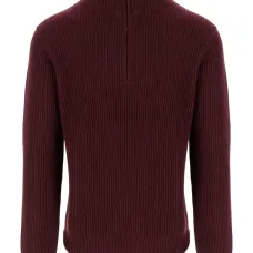 Свитер в рубчик с воротником на молнии