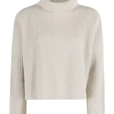 Свитер в рубчик с высоким воротником