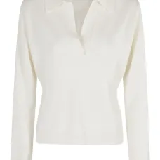 Трикотажный топ с воротником поло