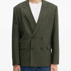 Двубортный пиджак в тонкую полоску Двубортный пиджак в тонкую полоску