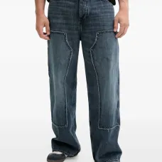 Джинсы в технике пэчворк