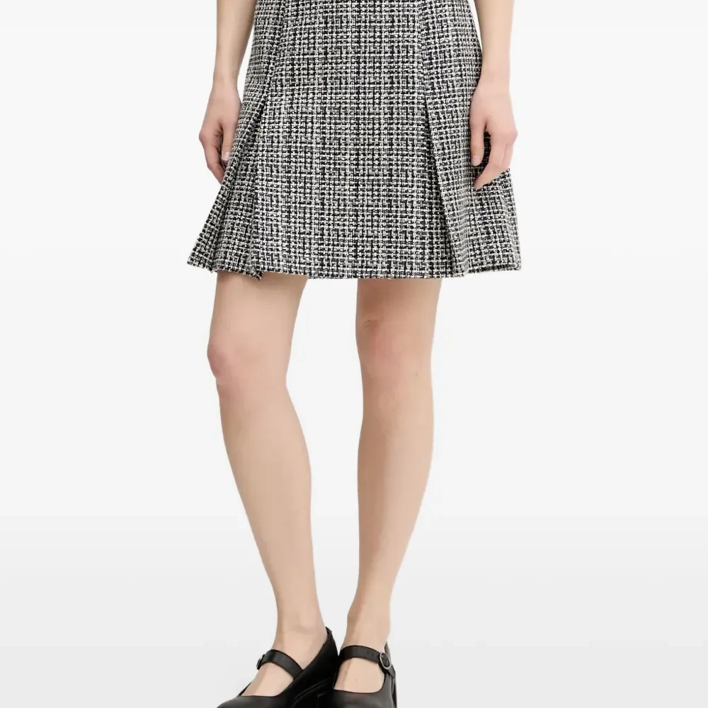 Твидовая юбка мини со складками