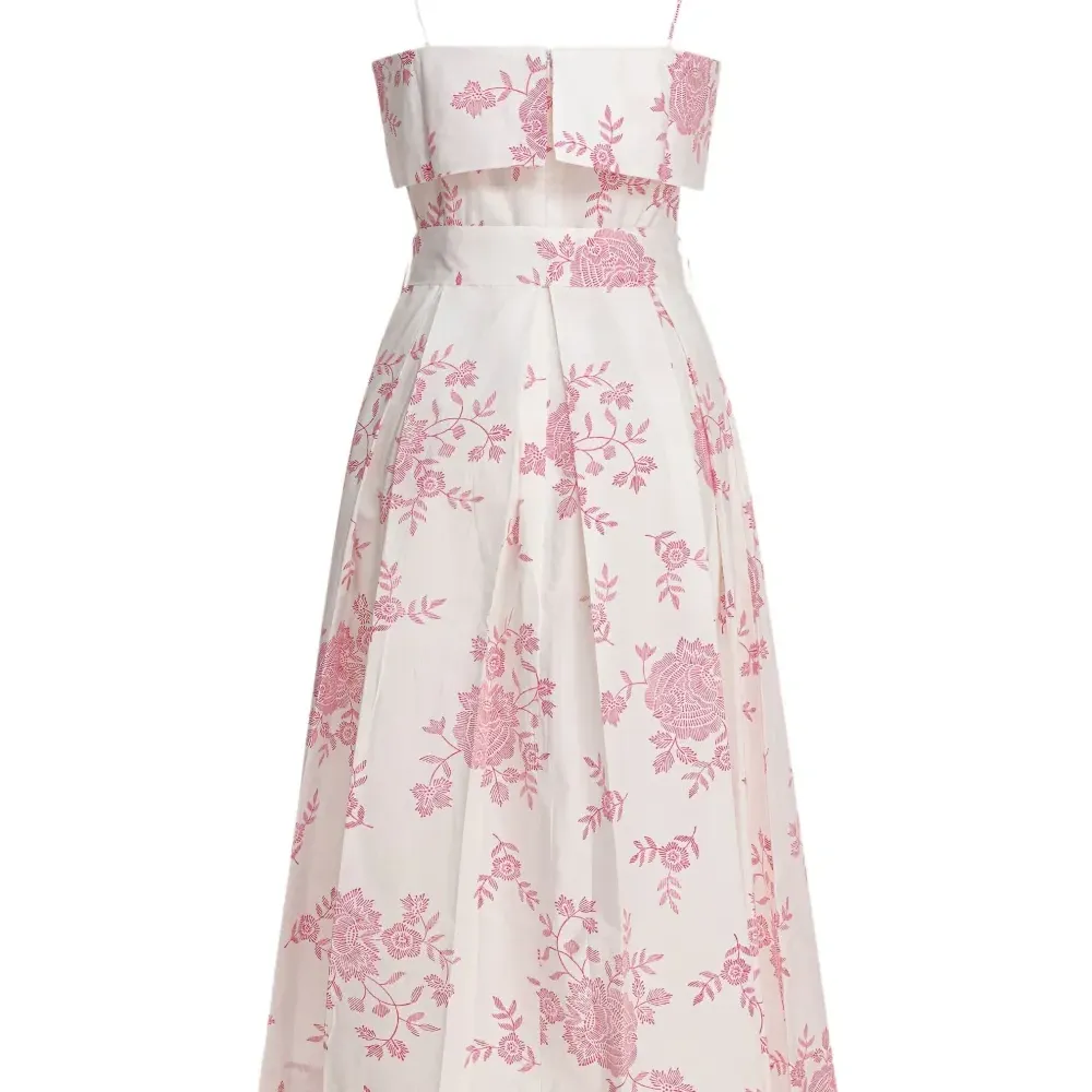 Платье миди с поясом и цветочным принтом