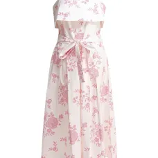 Платье миди с поясом и цветочным принтом