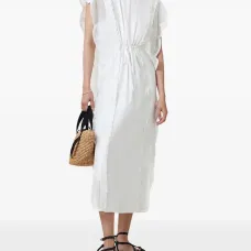 Платье миди Ola с оборками и кружевом