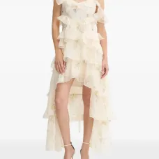 Платье с оборками и цветочным принтом