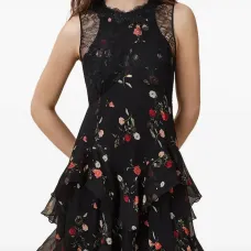 Платье миди Quinn с оборками и кружевом