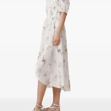 Платье со сборками и цветочным принтом