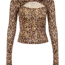 Топ с драпировкой и леопардовым принтом Топ с драпировкой и леопардовым принтом