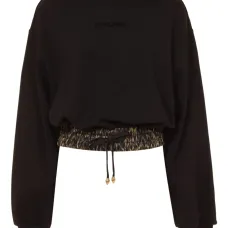 Толстовка с кулиской и леопардовым принтом