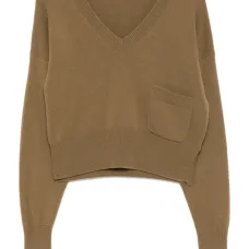 укороченный свитер с V-образным вырезом