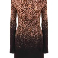 Платье мини с леопардовым принтом и эффектом омбре Платье мини с леопардовым принтом и эффектом омбре